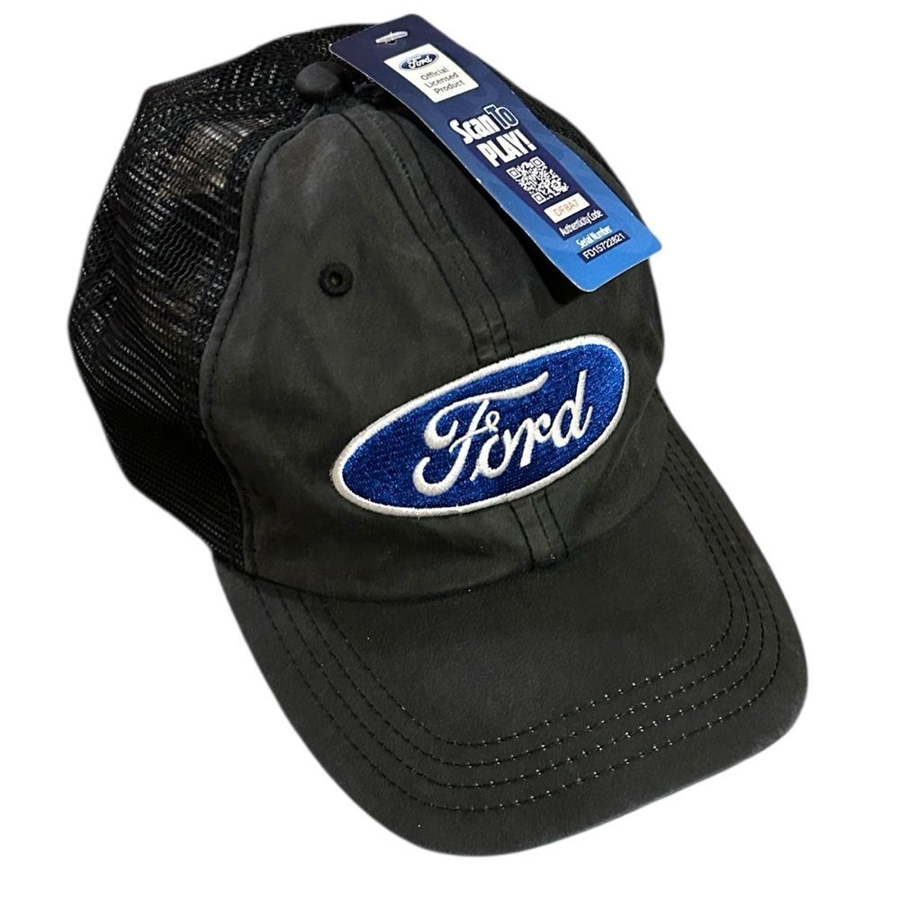 NEW Ford Men's Black Cap with Blue Logo